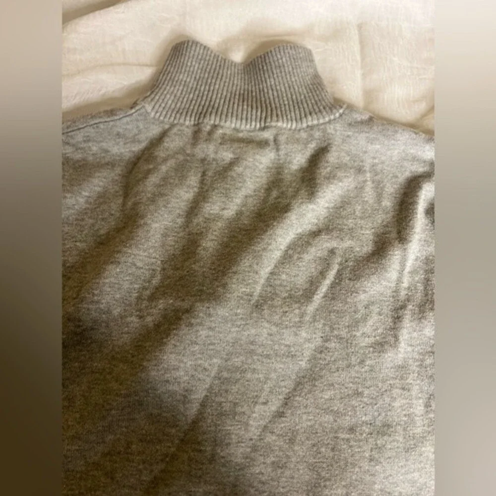 J Crew Mens 1/4 zip gray sweater size L